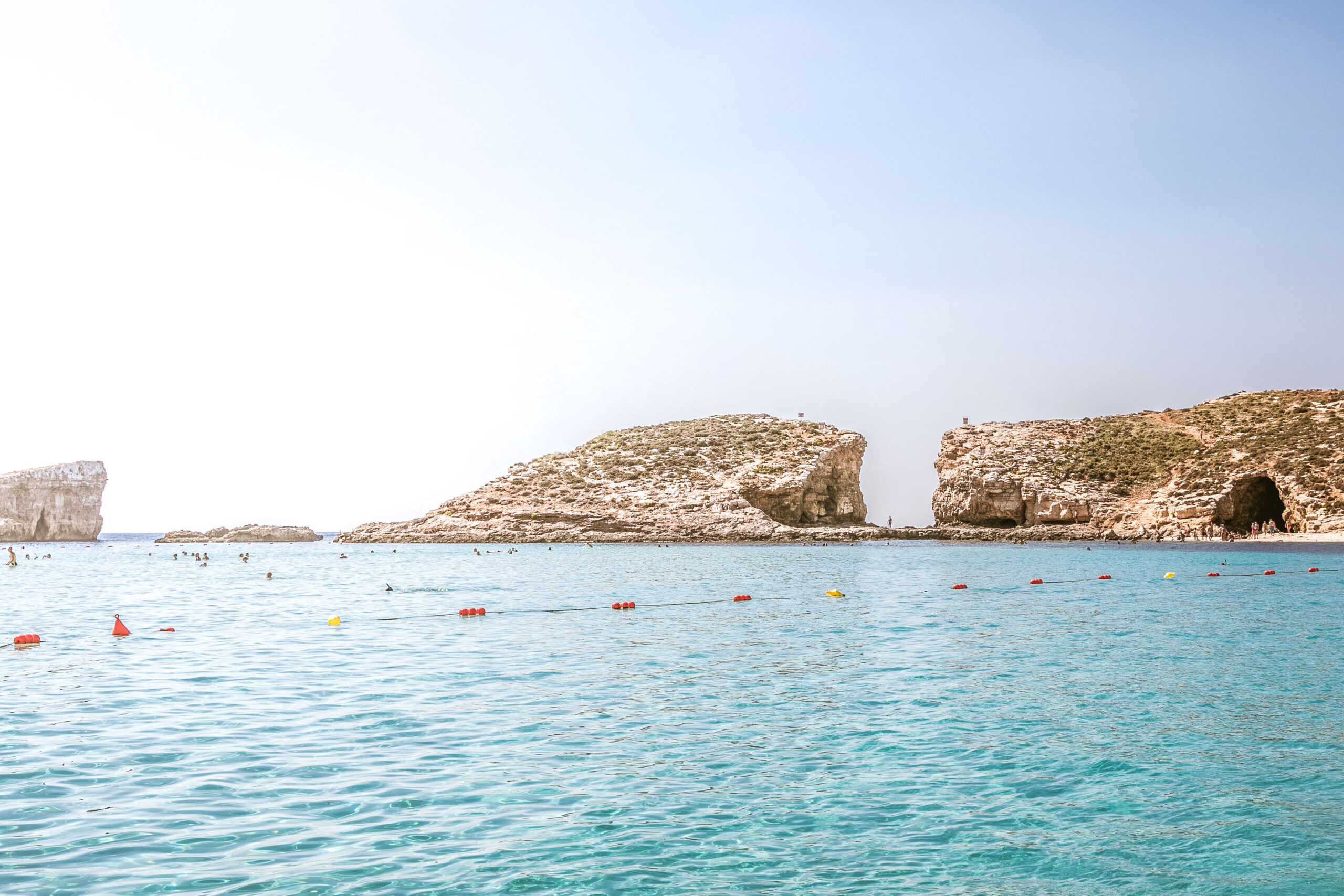 Blue Lagoon in Comino island, Malta on a sunny day
