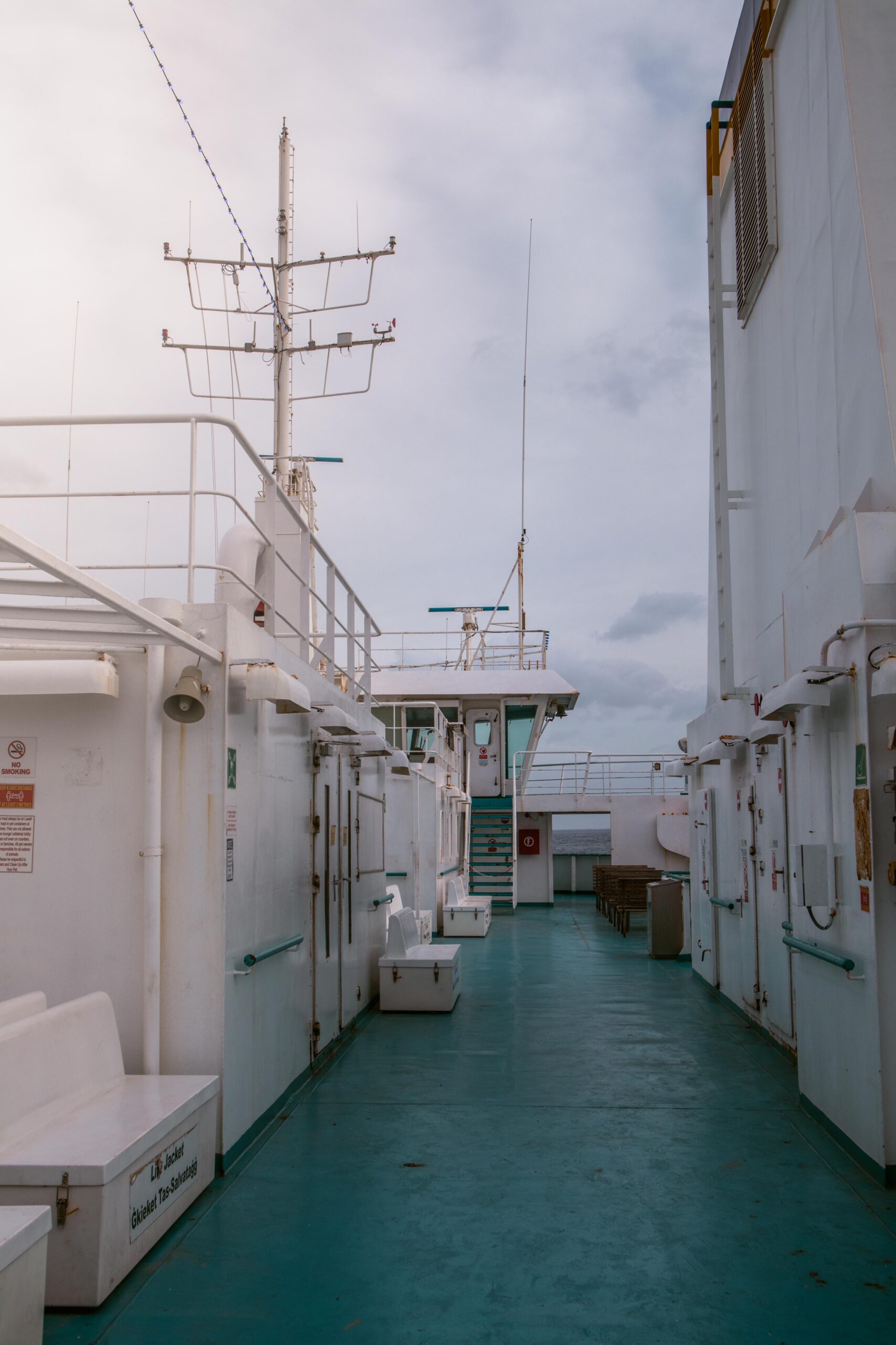 Upper deck of the Gozo Channel Ferry, Malta
