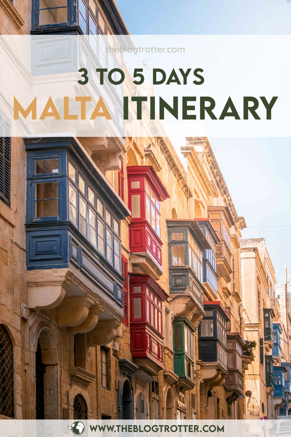 Malta itinerary article visual for Pinterest - Option 3