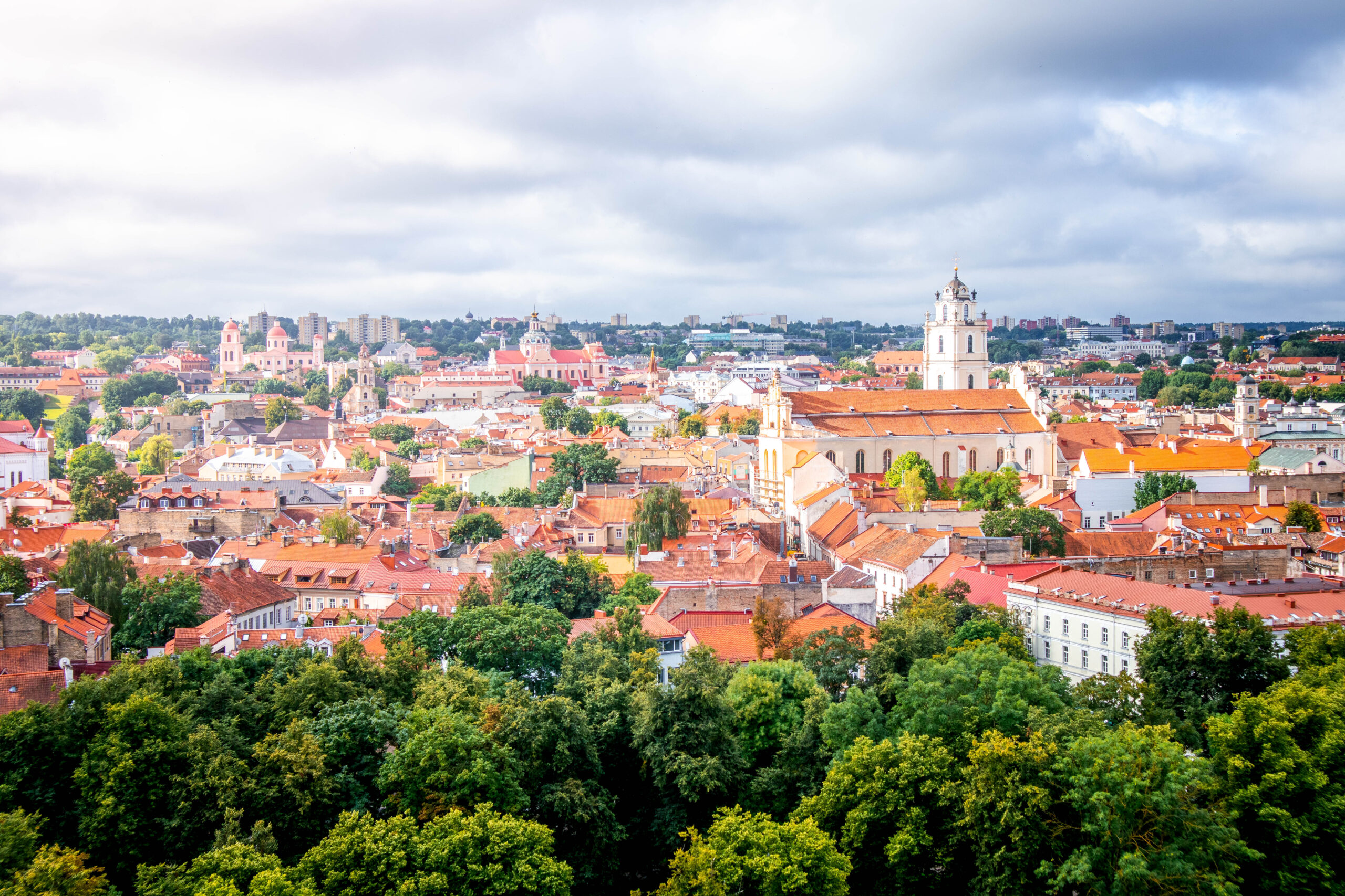 Panoramic view of Vilnius as seen frm Gediminas Tower